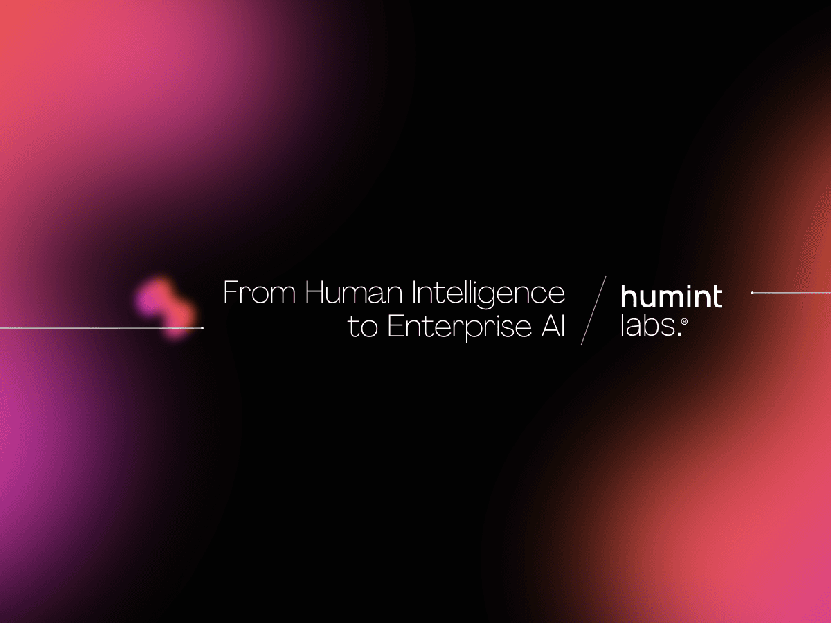 From Human Intelligence to Enterprise AI — Humint Labs brand visual with gradient blobs